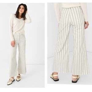 NWOT FRAME Le palazzo crop pant striped raw hem wide leg